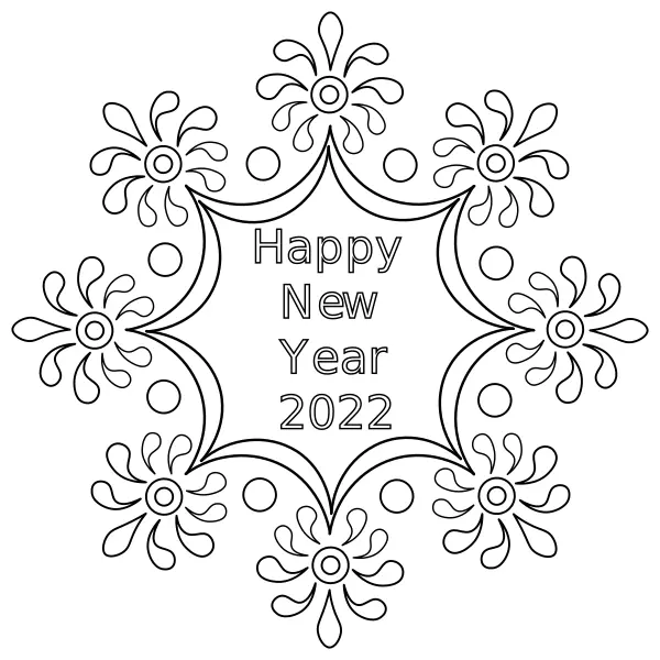 Mandala – Gott nytt år 2022 | Online målarbilder för barn