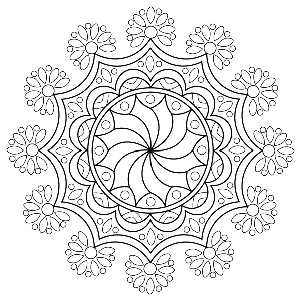 Mandala 3 | Online målarbilder för barn