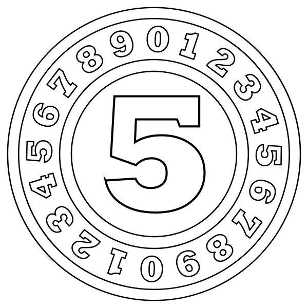 Nummer 5 | Online målarbilder för barn
