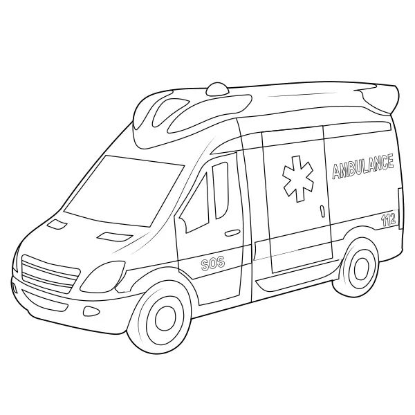 Ambulans | Online målarbilder för barn