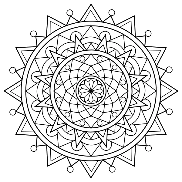 Triangulär mandala | Online målarbilder för barn