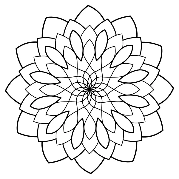 Mandala – blomma | Online målarbilder för barn