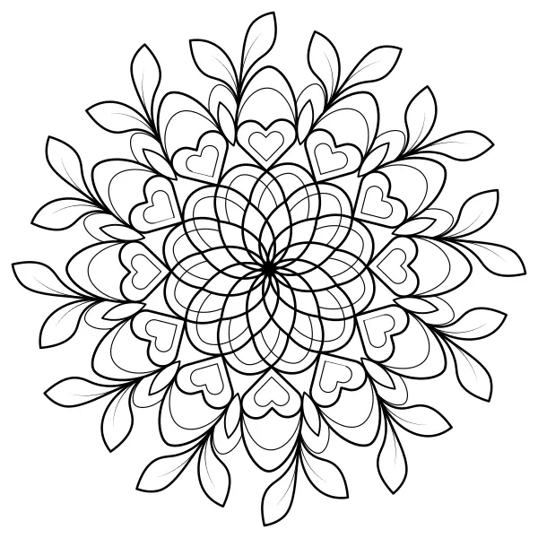 Naturlig mandala | Online målarbilder för barn