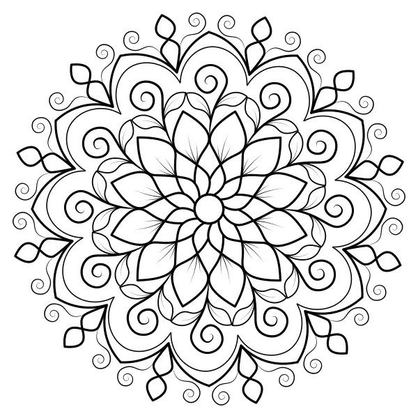 Mandala – Blomma 2 | Online målarbilder för barn