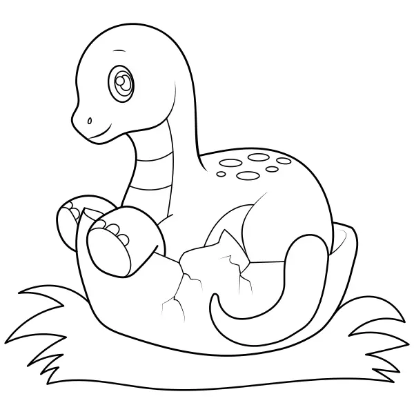 Dinosaurie – En liten diplodocus | Online målarbilder för barn