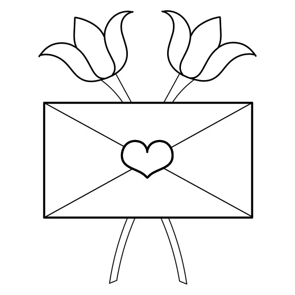 Kärleksbrev | Online målarbilder för barn
