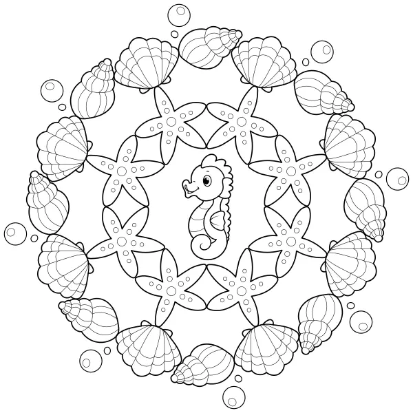 Snäckmandala | Online målarbilder för barn