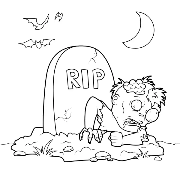 Halloween-zombie | Online målarbilder för barn