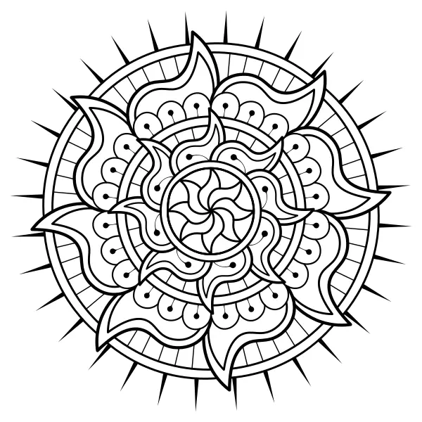 Solmandala | Online målarbilder för barn