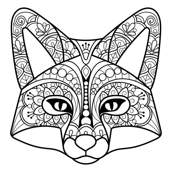 Mandala – Räv | Online målarbilder för barn