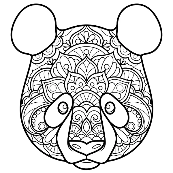 Mandala – Panda | Online målarbilder för barn