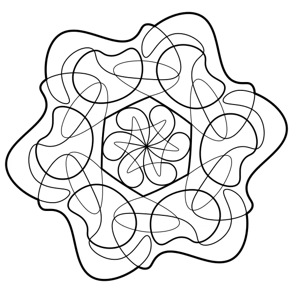 En formlös mandala | Online målarbilder för barn