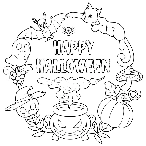 Glad Halloween | Online målarbilder för barn