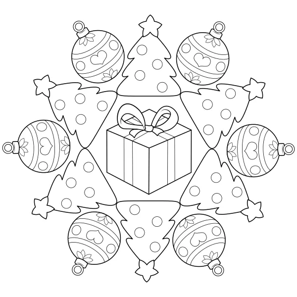 Julmandala | Online målarbilder för barn