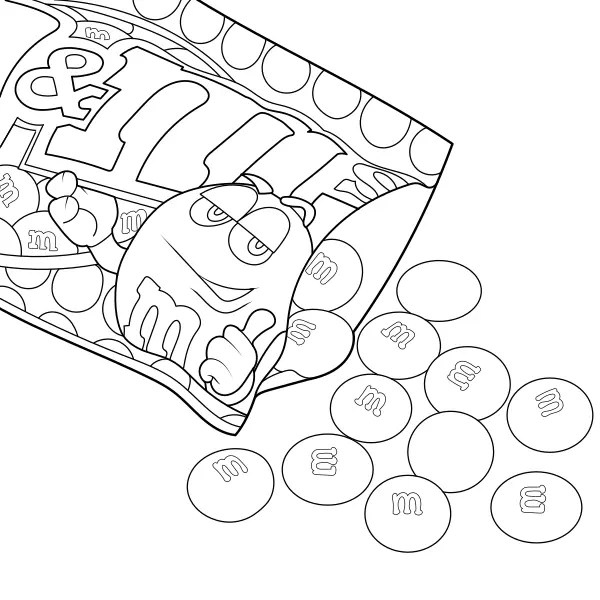 M&Ms | Online målarbilder för barn