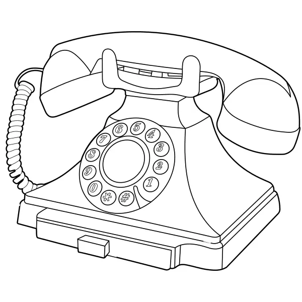 Gammaldags telefon | Online målarbilder för barn