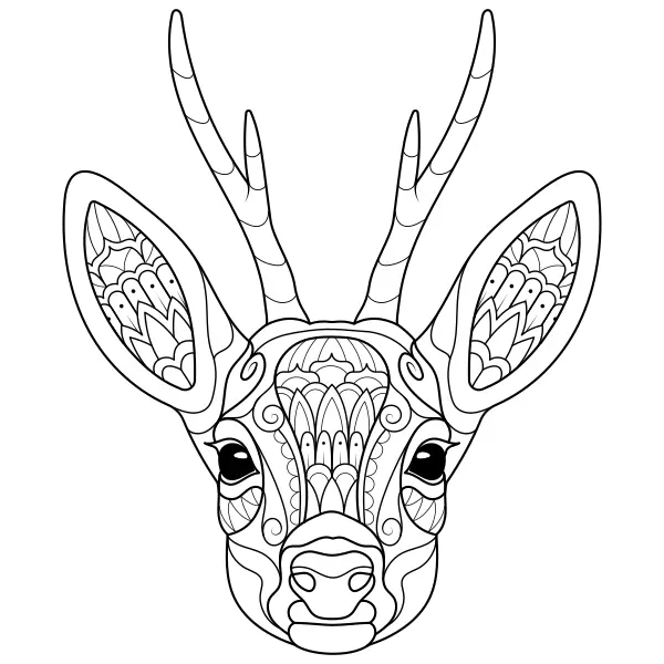 Mandala – Hjort | Online målarbilder för barn