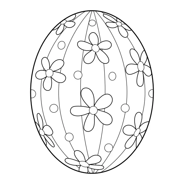 Påskägg – blommigt | Online målarbilder för barn