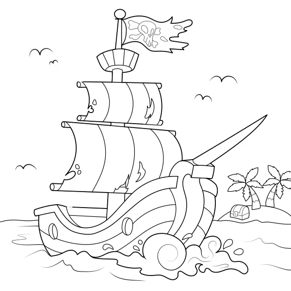 Piratskepp | Online målarbilder för barn