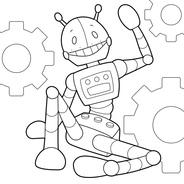 Den vinkande roboten | Online målarbilder för barn