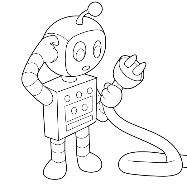 Robot med stickkontakt | Online målarbilder för barn