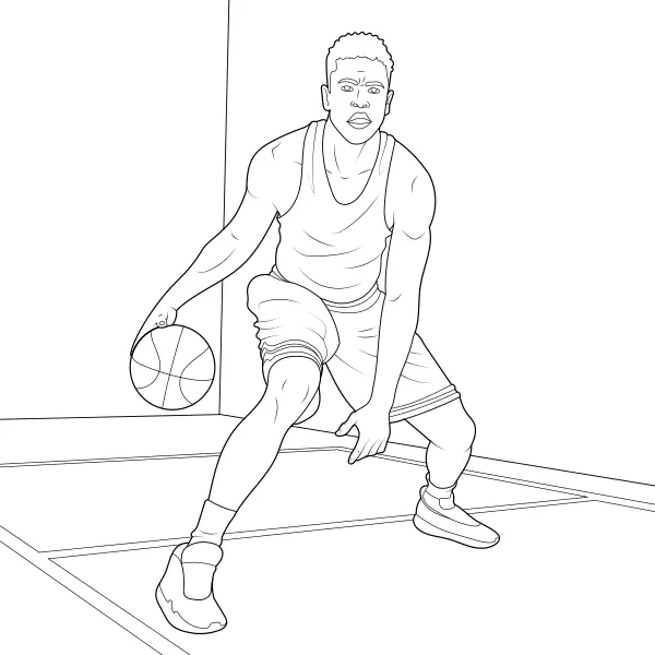 Basketbollsspelare | Online målarbilder för barn