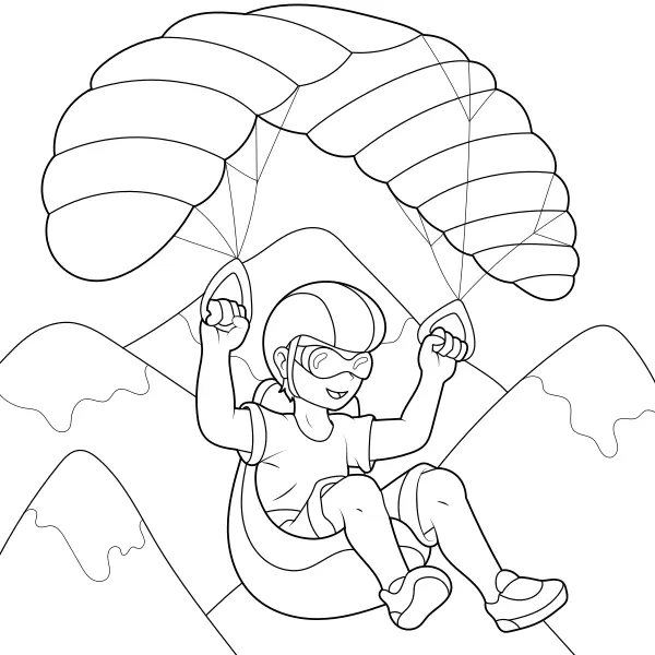 Paraglidare | Online målarbilder för barn