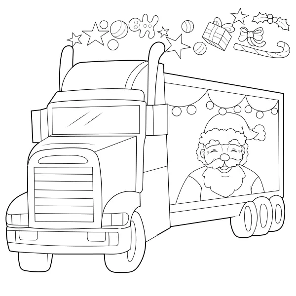 Jultrucken | Online målarbilder för barn
