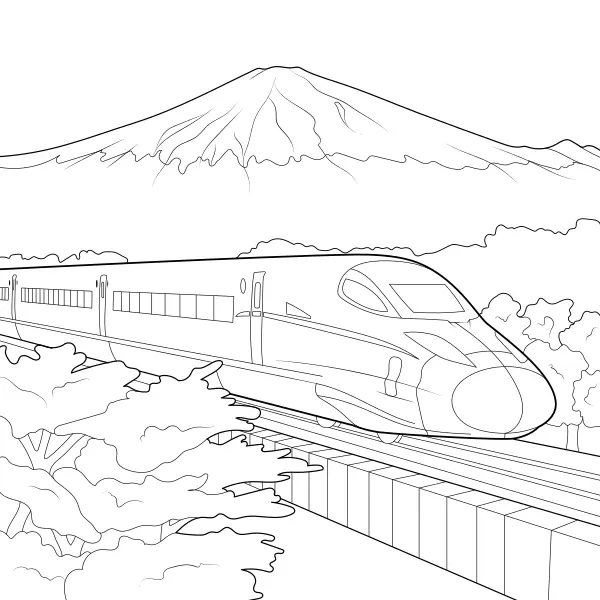 Snabbtåg – Shinkansen | Online målarbilder för barn