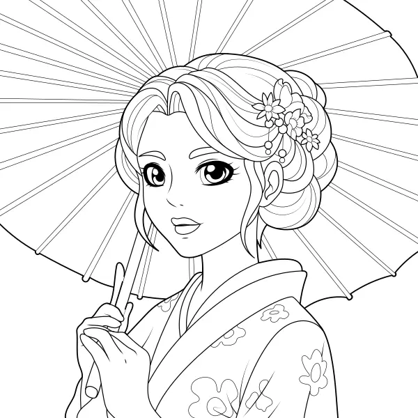 Geisha | Online målarbilder för barn