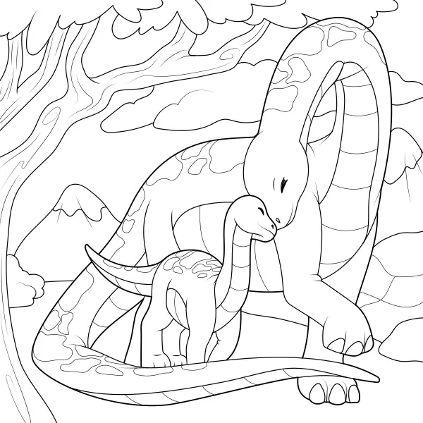 Diplodocus-familjen | Online målarbilder för barn