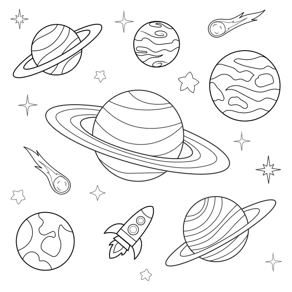 Universum | Online målarbilder för barn