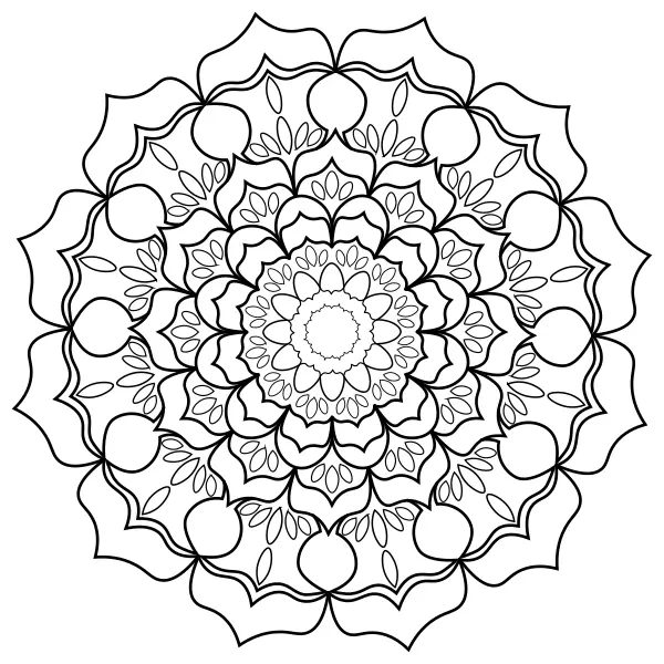 Mandala – blomma | Online målarbilder för barn