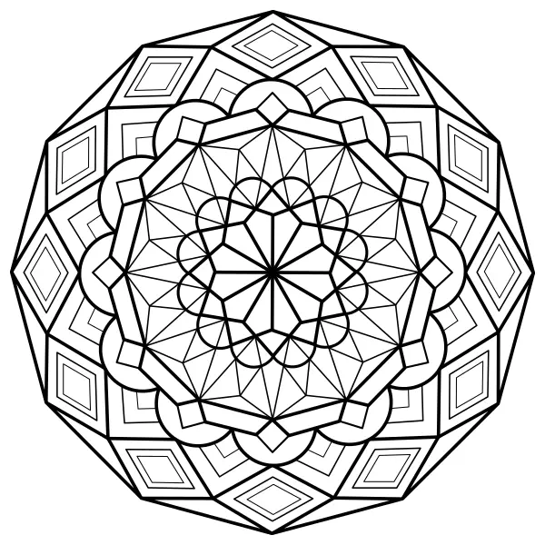 Mandala – geometrisk | Online målarbilder för barn