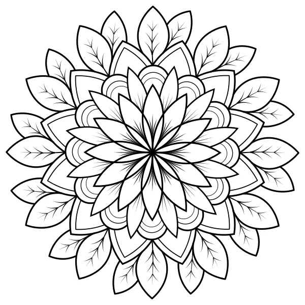 Mandala – blomma | Online målarbilder för barn