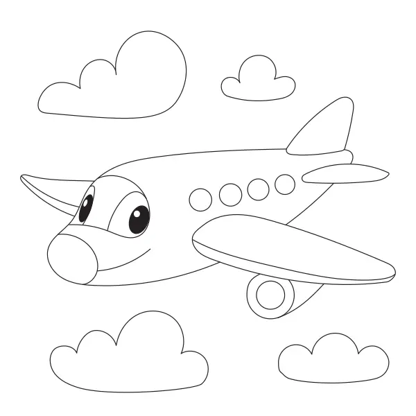 Ett flygplan på himlen | Online målarbilder för barn