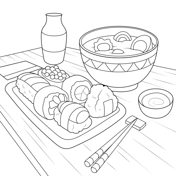 Sushi | Online målarbilder för barn