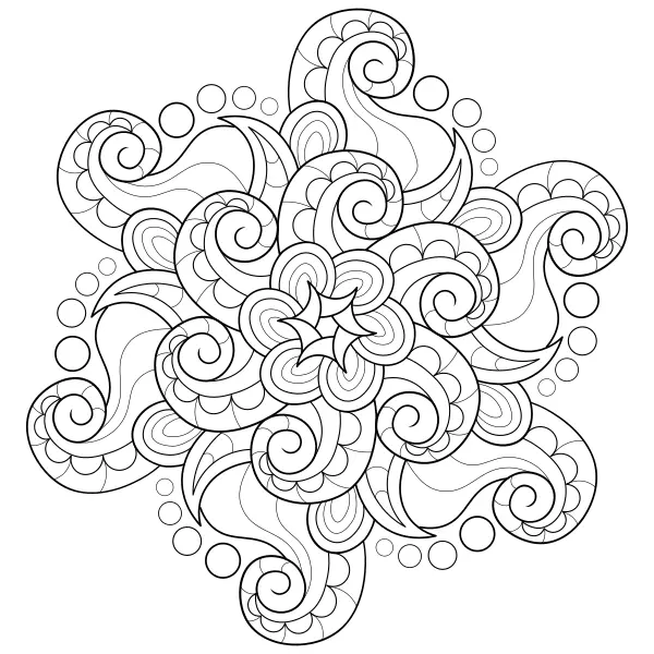 Mandala – Bläckfisk | Online målarbilder för barn
