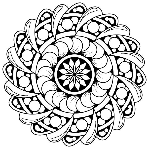 Klo-mandala | Online målarbilder för barn