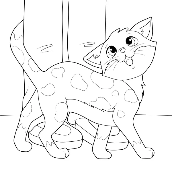 Den klängiga katten | Online målarbilder för barn