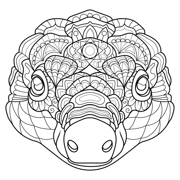 Mandala – Pangolin | Online målarbilder för barn